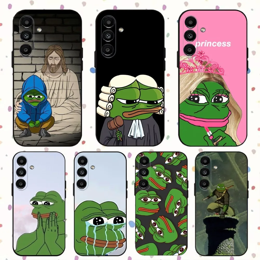 

Sad Frog P-Pepe Phone Case For Samsung S24,S21,S22,S23,S30,Ultra,S20,Plus,Fe,Lite,Note,10,9,5G Black Soft Cover