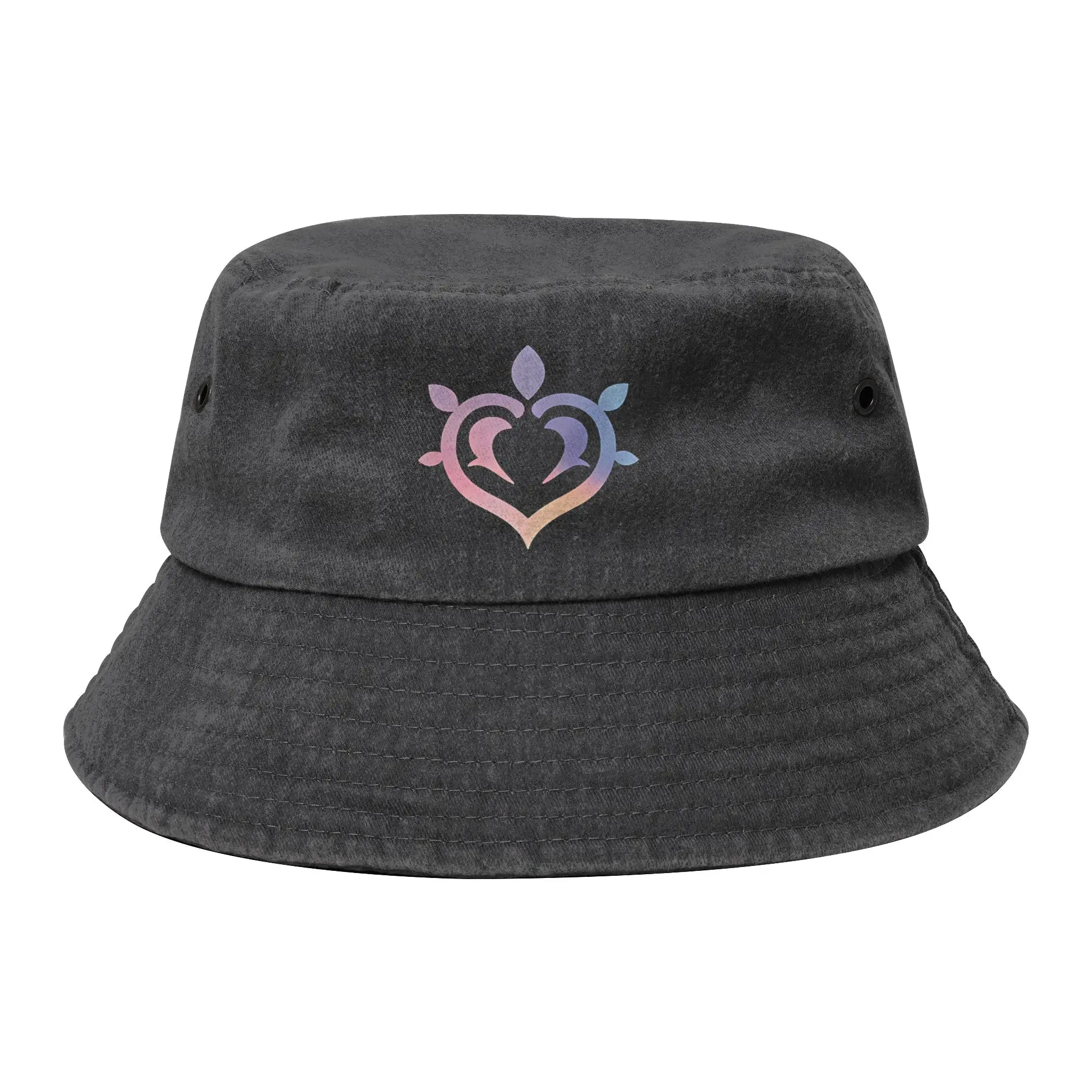 Vocation Dendro Anime Bucket Hats Men Women Distressed Washed Sun Hats Genshin Impact Bob Hat Fisherman Hats