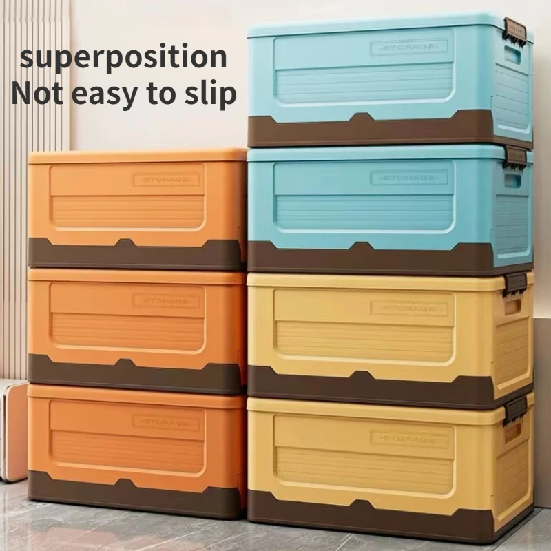 Folding Storage Box Multifunction Foldable Organizer Container Plastic Sundries Storages Supplies Organizer Box with Lid 1 PCS