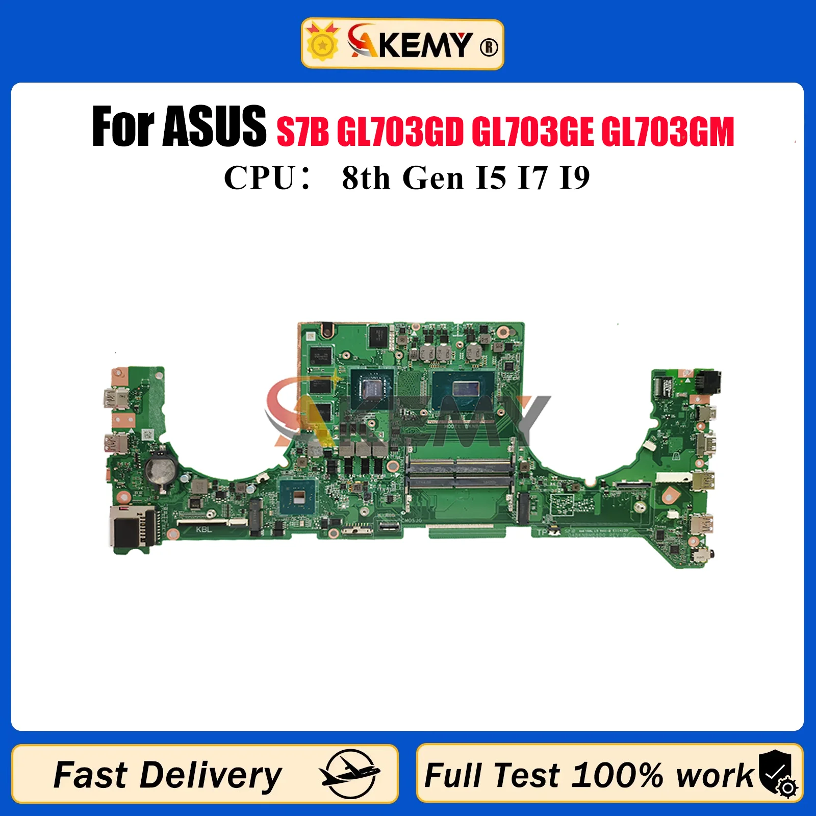

GL703GE Материнская плата для ноутбука ASUS ROG Strix GL703G S7B GL703GD GL703GE GL703GM Материнская плата с процессором I5 I7 I9 100% tests OK stk