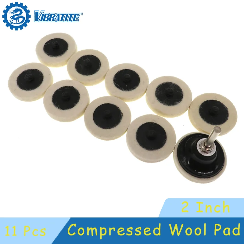 2 Inch 50mm 11 Pcs Fabric Disc Polishing Buffing Pads Wheels Quick Change Felt Polishing Disc for Polishing and Grinding Metal