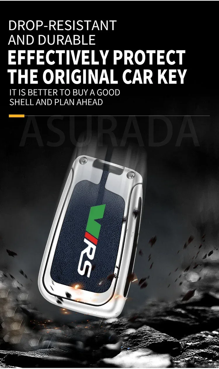 Car Zinc Alloy Key Case Bag For Skoda VRS RS Octavia Fabia Rapid Superb Karoq Kodiaq Kamiq Scala Car Key Chain Metal Key Shell