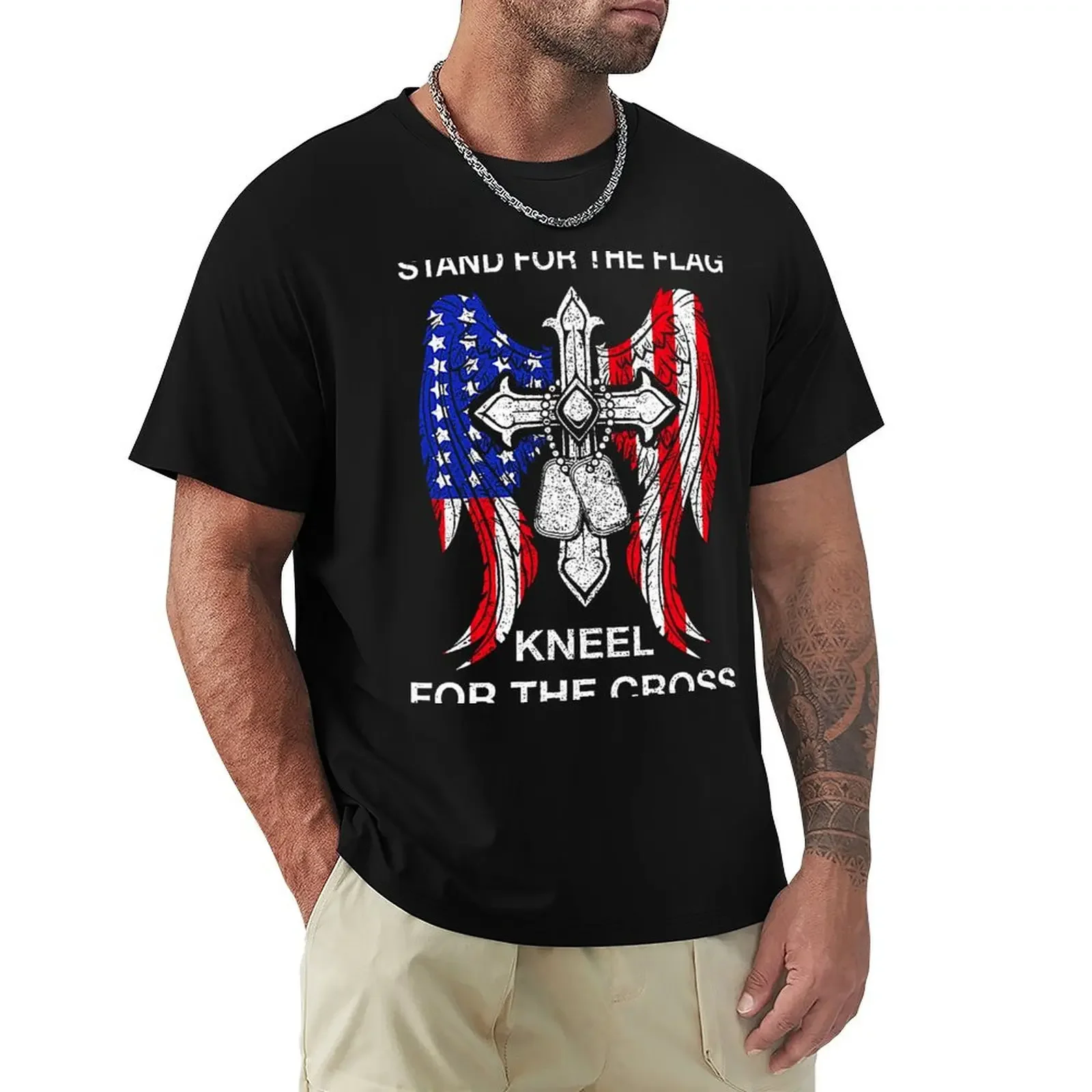 Stand For The Flag Kneel For The Cross T-Shirt hippie clothes cheap stuff mens t shirt