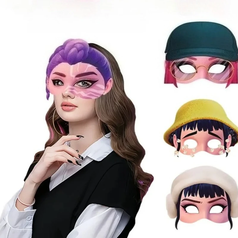 

Горячая 12 шт. Kpop маска охотника на демонов, день рождения, косплей, реквизит для вечеринки, украшения для девочек и мальчиков, подарки на Хэллоуин, Рождественскую вечеринку