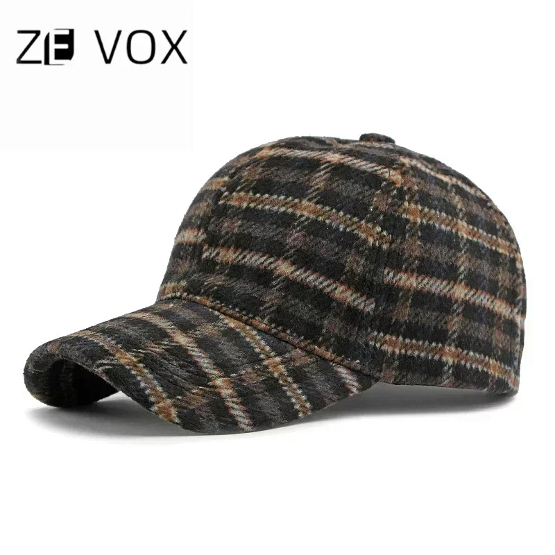 Wełniana czapka z daszkiem w kratkę Truckers Hat Outdoor Winter Structured Plaid Checked Print dla mężczyzn Kobiety Utrzymuj ciepło Gruby