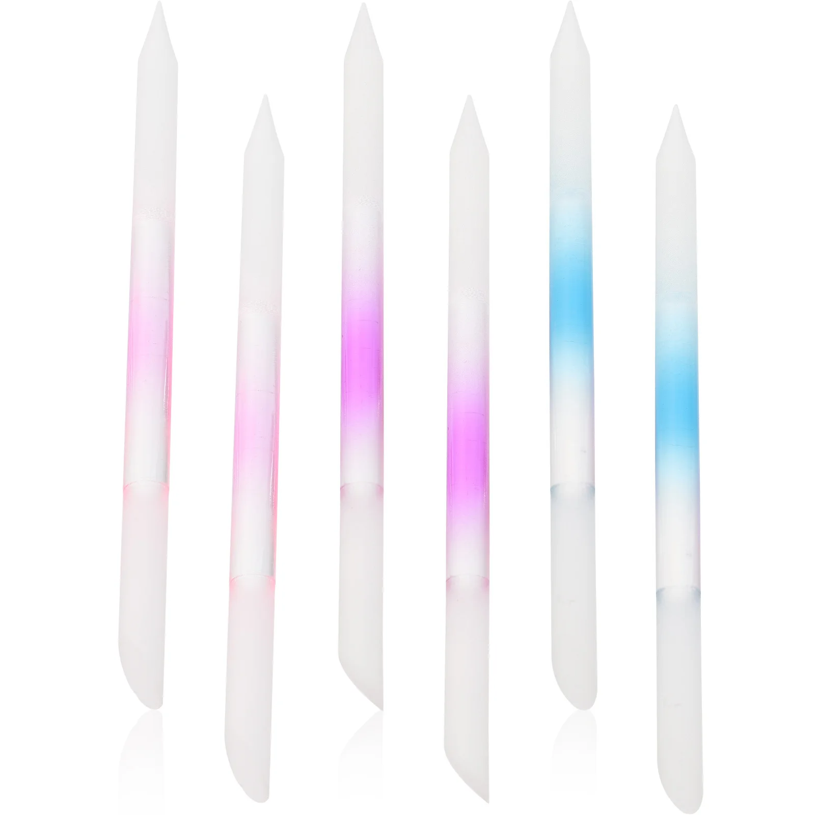 

6Pcs Nail File Glass Colorful Durable Cylinder Manicure Nail Polishing Equipment Manicure Tools Glass Polishing Strip