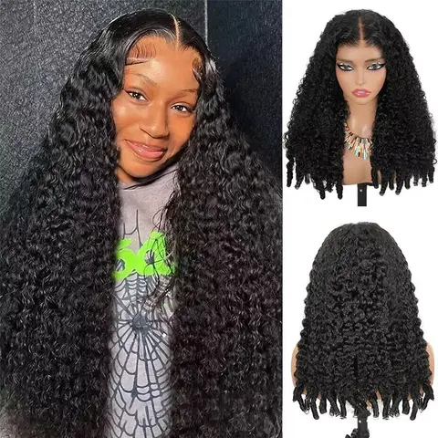 Burmese Curly Wigs 7x6 Glueless HD Transparent Lace Frontal Wigs With Spiral End  Burmese Curly  Human Hair Wigs 220% Density