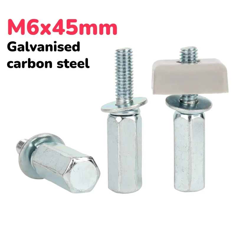 M6x45mm Galvanised carbon steel lift car wall screws and car nuts Lift components 10Pcs