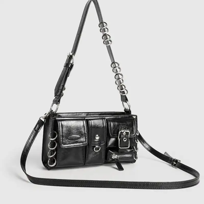 Bloom Hot Girls Black Shoulder Purse Women High Street Pocket Chic Casual Crossbody Bags Ladies Versatile Bolsos De Mujer
