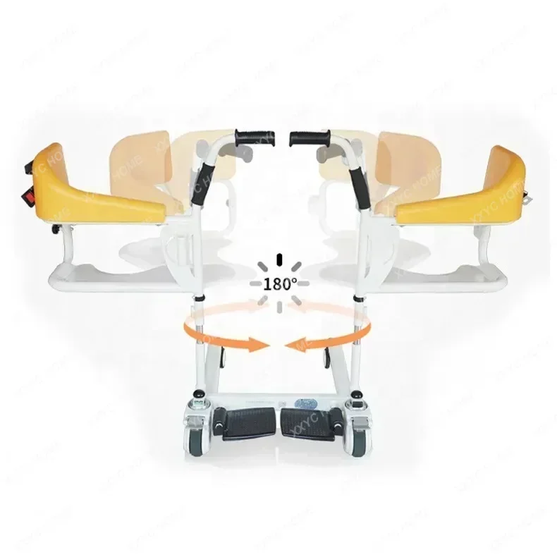 Home Care medical shift Adjustable Lifting Manual Patient Transfer Commode Chair