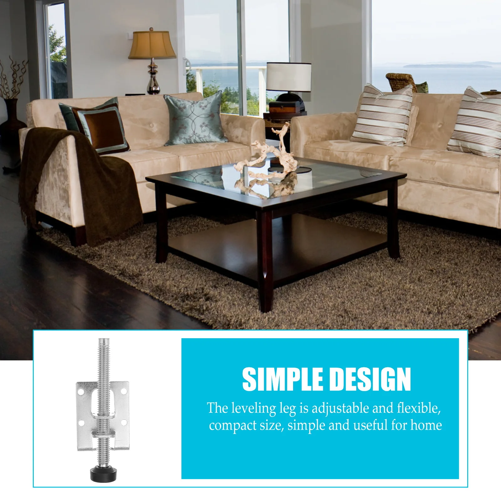 4 Pcs Wardrobe with Adjustable Legs Workbench Feet Furniture Levelers Accessories Machine Load Foot Steel for Leveling