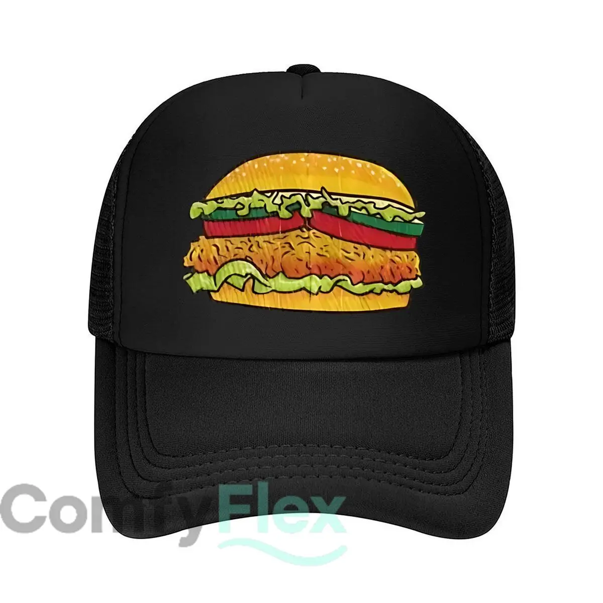 Crispy Chicken Burger Art Mesh Baseball Cap