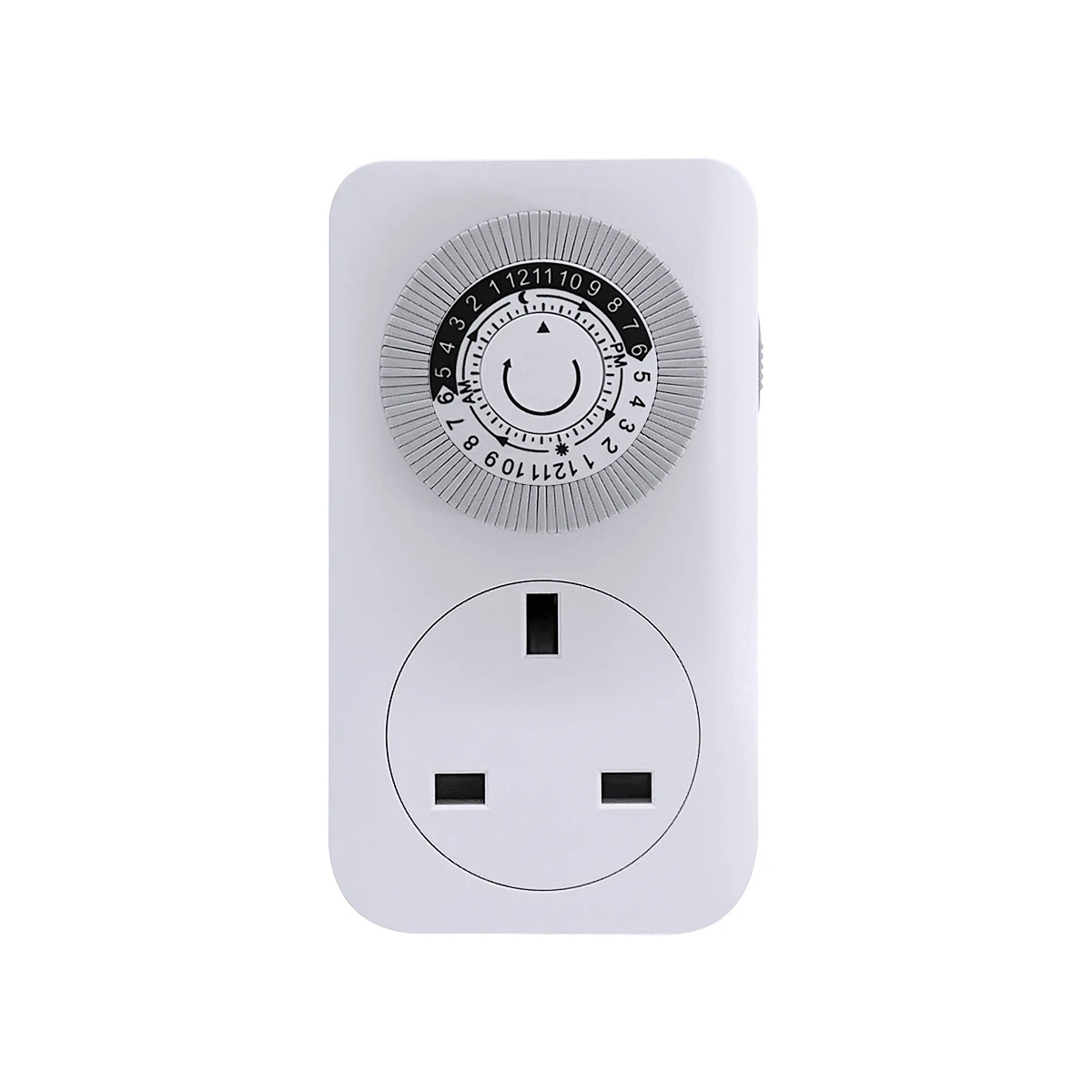 مفتاح توقيت 3 سنون في المملكة المتحدة - مقبس ساعة توقيت التيار الكهربائي لمدة 24 ساعة، تشغيل/إيقاف تلقائي للأضواء والأجهزة الصغيرة، برنامج سهل #4
