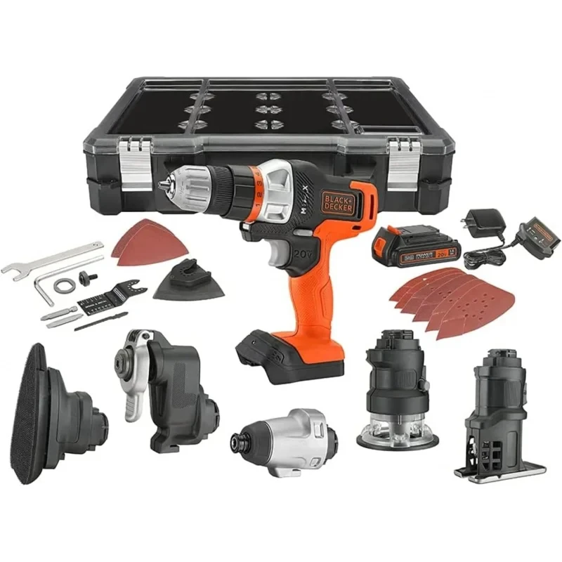 

BBlack Decker 20V max matrix drill, power tool combo kit, 6-tool set, cordless tool set (bdcdmt1206kitc)