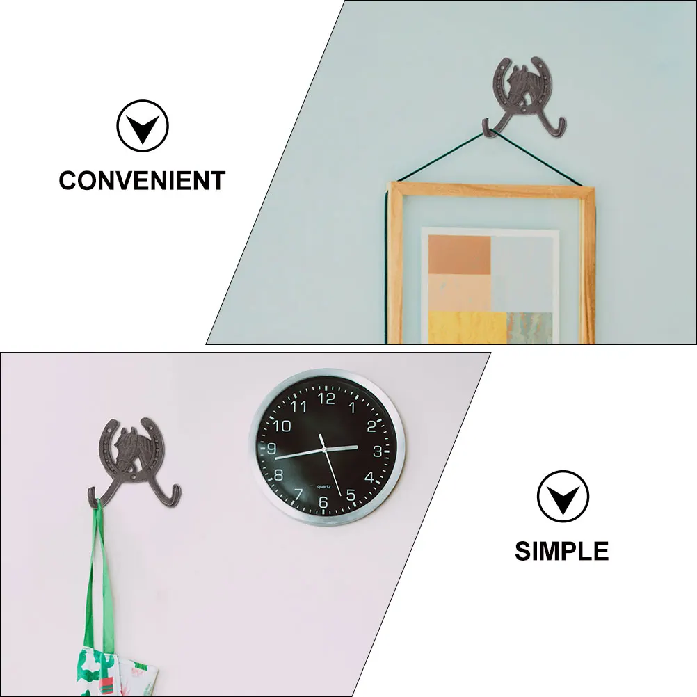 

3 pcs Wedding Decoration Hooks Cast Iron Home Organizer 12.3x12cm Multi-function Coat Rack Bedroom Bathroom Kitchen Wall Mount