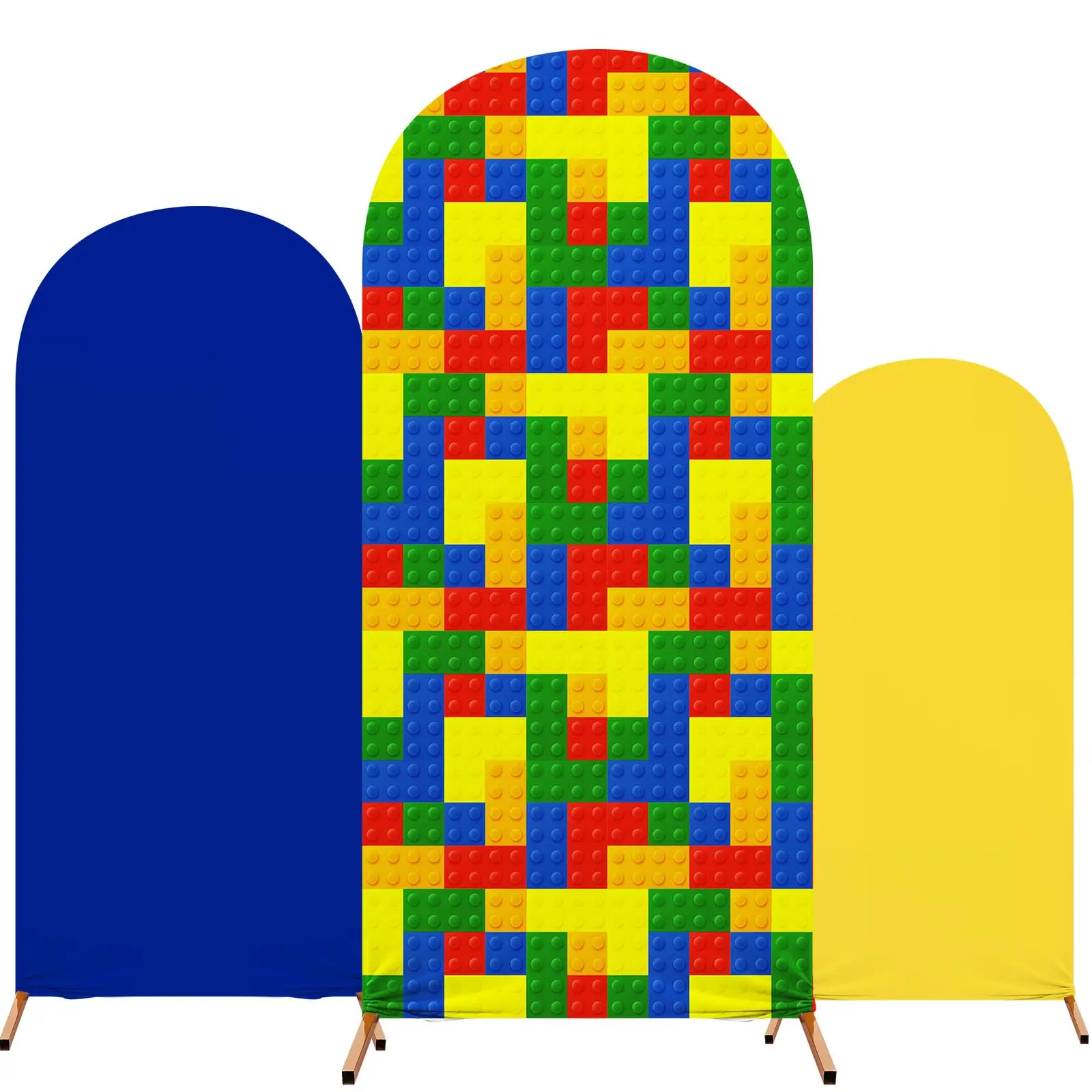 

Building Block Theme Arch Backdrop Cover Kids Boy Girl Birthday Baby Shower Photograph Background Event Celebration Party Decor