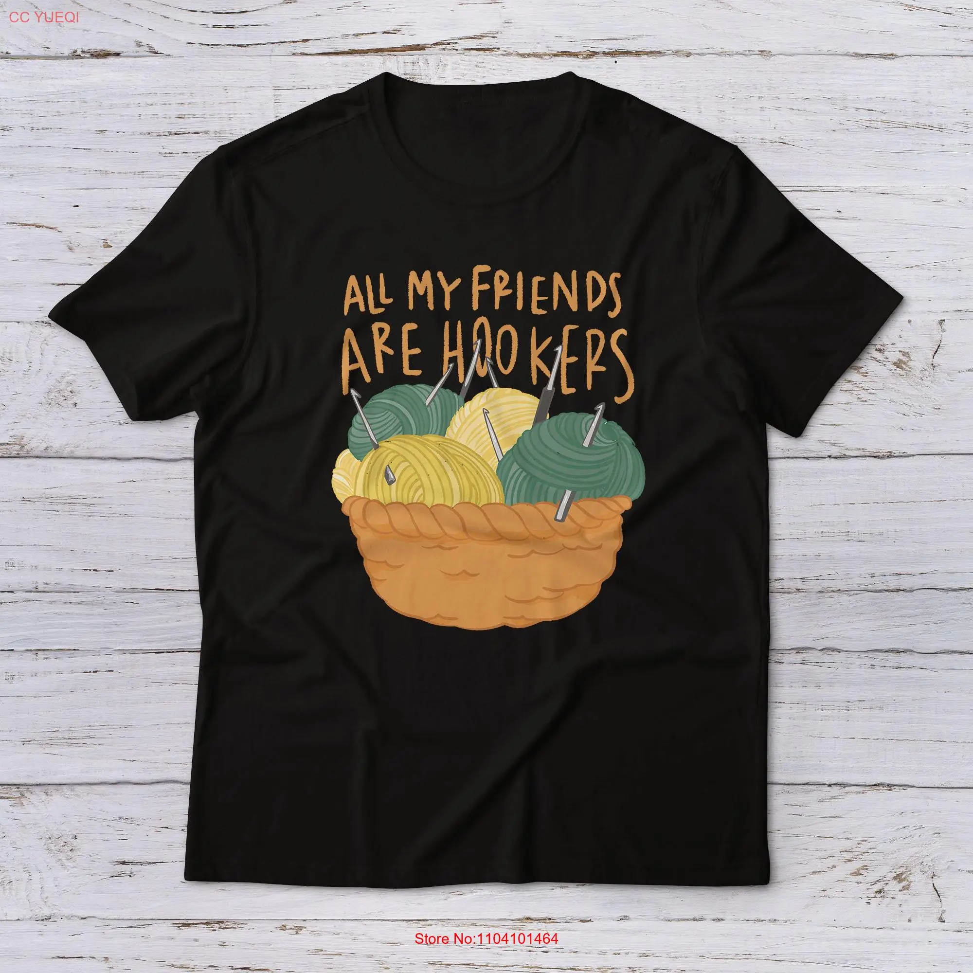 Lootgear All My Friends Are Hookers T Shirt Funny Fun Wool Yarn Crochet Knitting Handmade long or short sleeves