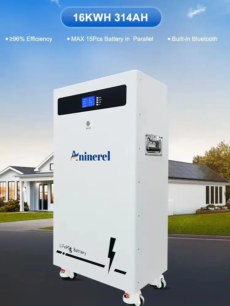 Aninerel 11kW – hybrydowy falownik solarny z podwójnym wyjściem, wbudowanym kontrolerem ładowania solarnego MPPT 160A, portami RS232/RS485, akumulatorem litowym 51,2 V, 314 Ah, ponad 6000 cykli — 2