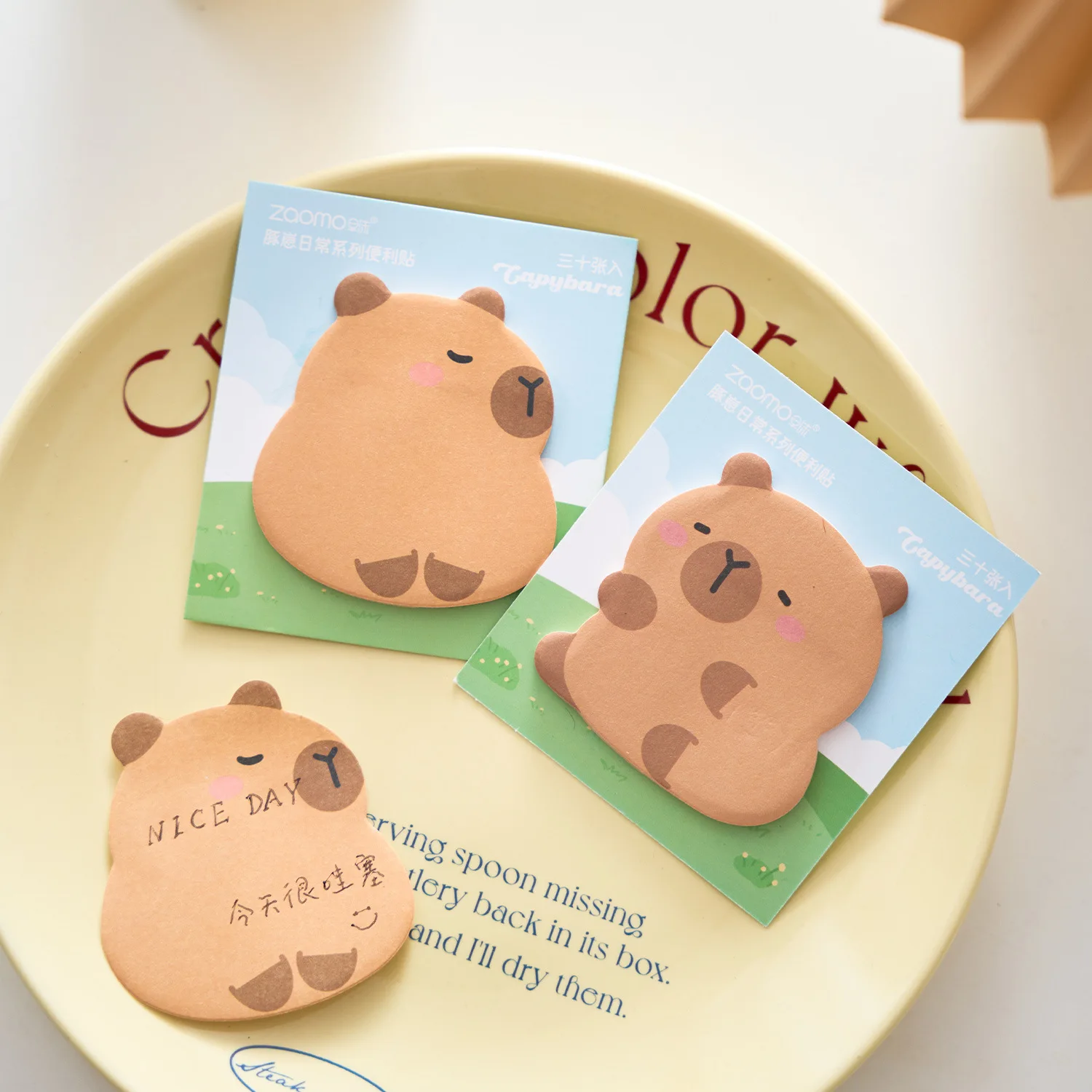 

30sheets Kapibala Memo Notes Daily Series Cartoon Cute Office Record Handbook Message Post Memo Pad Sticky Notes Stationary