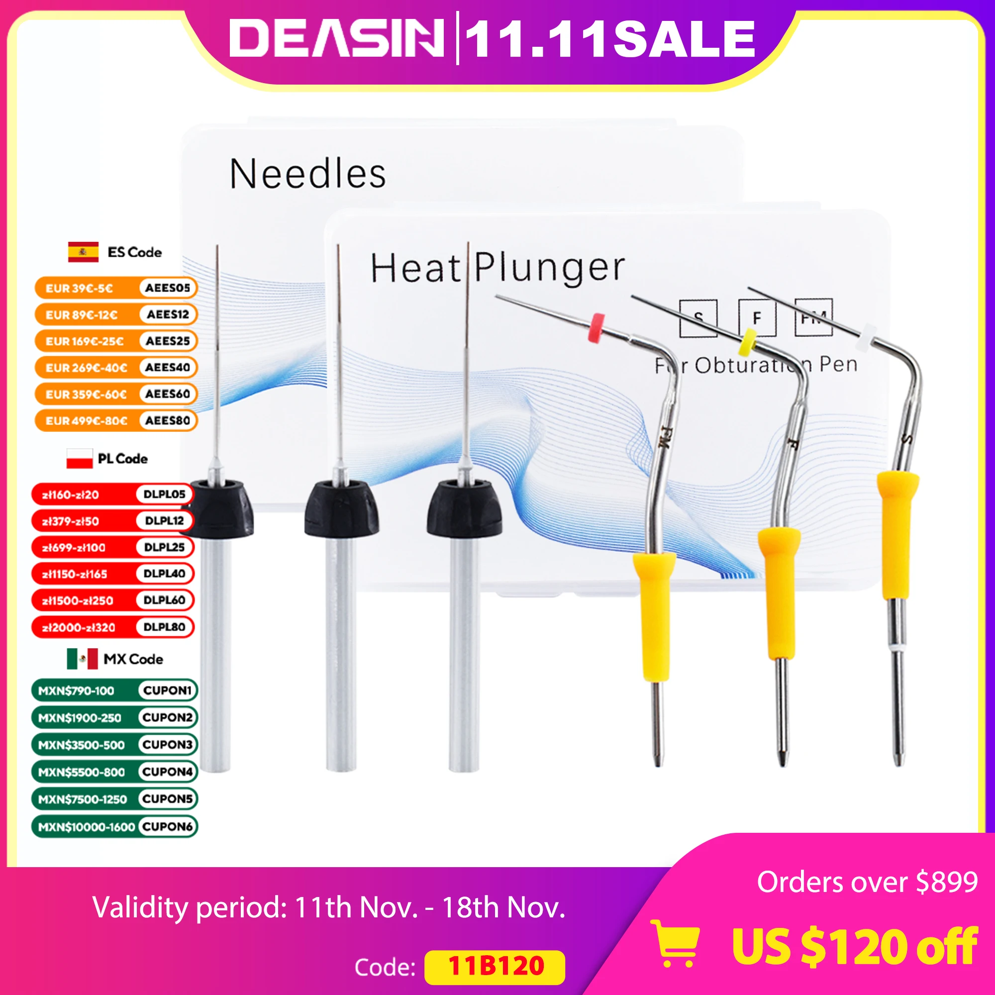 Needles Heat Plunger Gun Needle For Dental Cordless Endo System Obturation Pen Gutta Percha Bars Dentist Accessories Tools