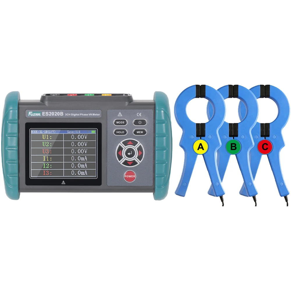 ES2020B Large-diameter three-phase digital phase voltmeter, 3-channel phase digital VA meter