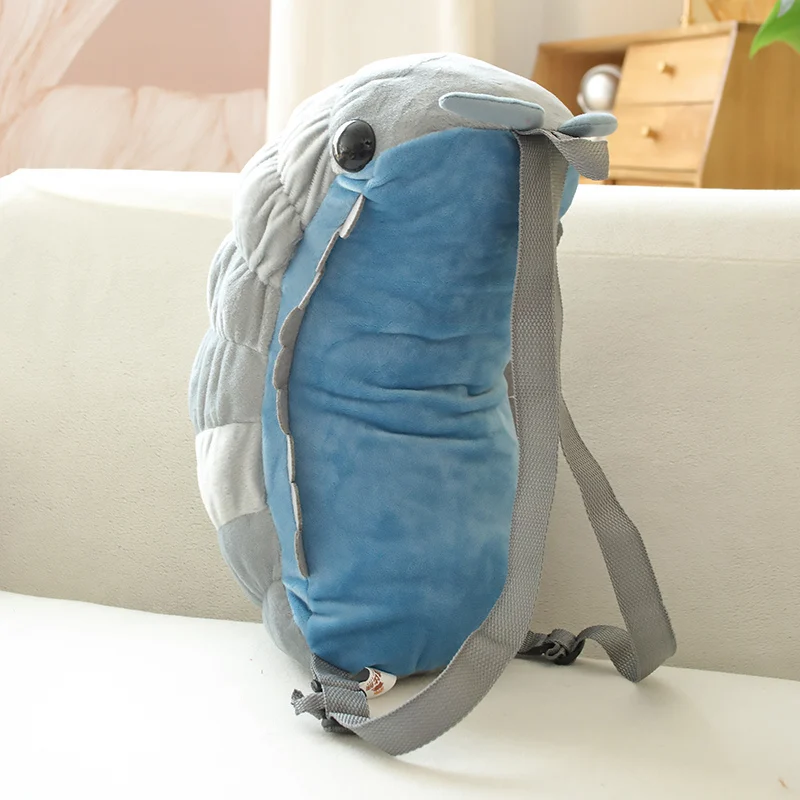 ZU Funny Plush Backpacks Stuffed Animal Insect Pill Bug Plushies Soft Toy Cute Children Girl Boy Gift Knapsack Bags