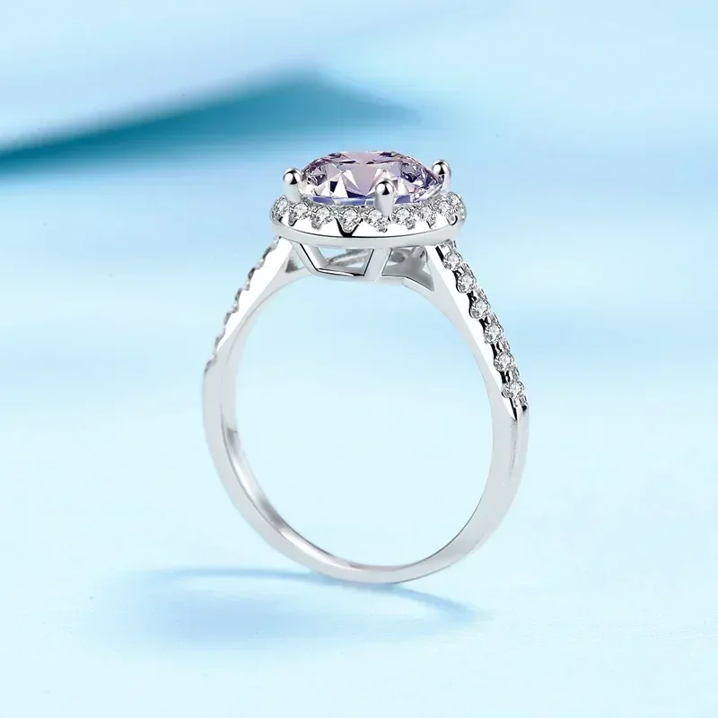 

1/2Carat Oval D Color Moissanite Diamond Ring, Designer Jewelry Luxury 18K White Gold Unique Design Rings Best Gift for Women