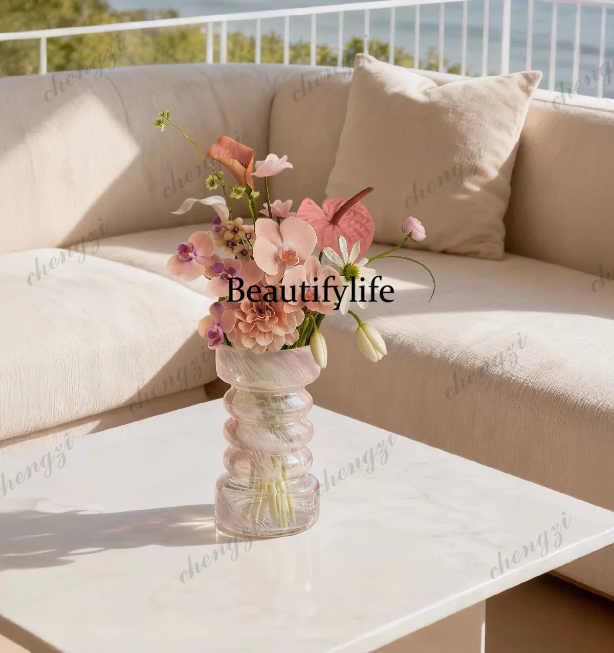 Vase high-end sense, new Chinese style good-looking retro medieval flower ware, French style