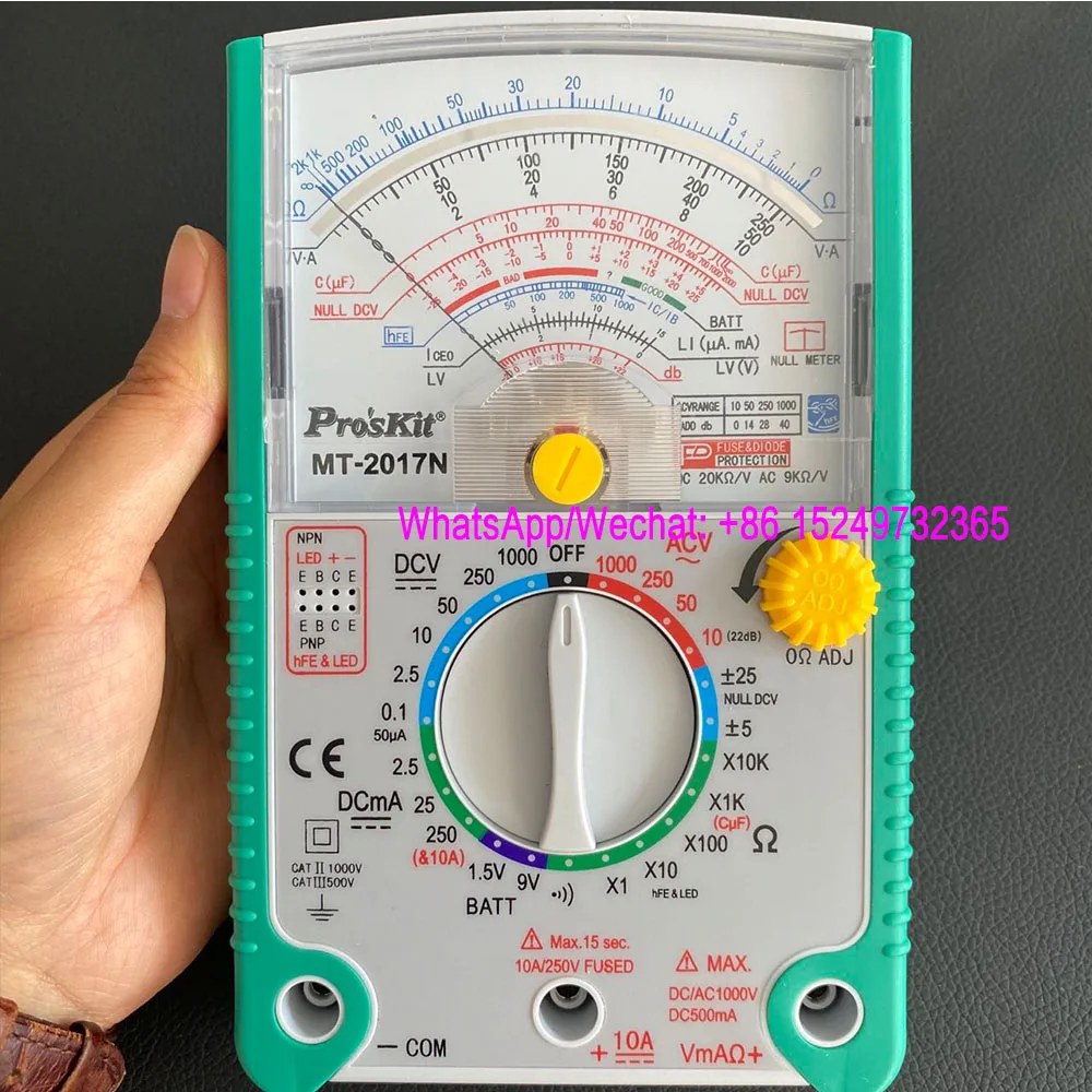 Wskaźnik multimetr Pros\'Kit MT-2017N multimetr precyzyjny mechaniczny wskaźnik przeciw spalaniu uniwersalny Meter26-Speed przenośny