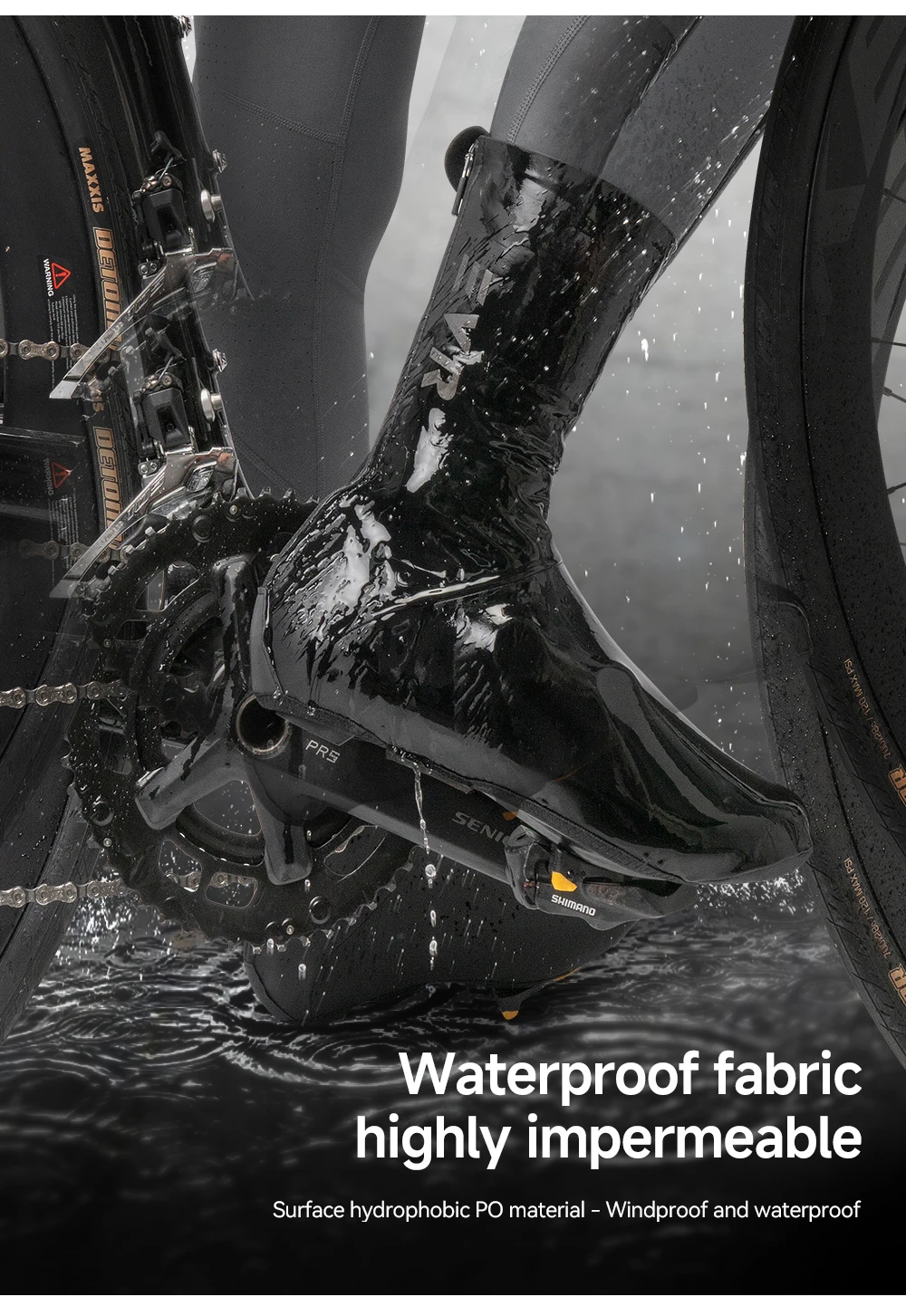 EVR Winter-Fahrradüberschuhe Wasserdichte Fußabdeckungen Warme Plus-Velours Kälteschutz Outdoor-Fahrrad-Schuhüberzüge – Detail 4