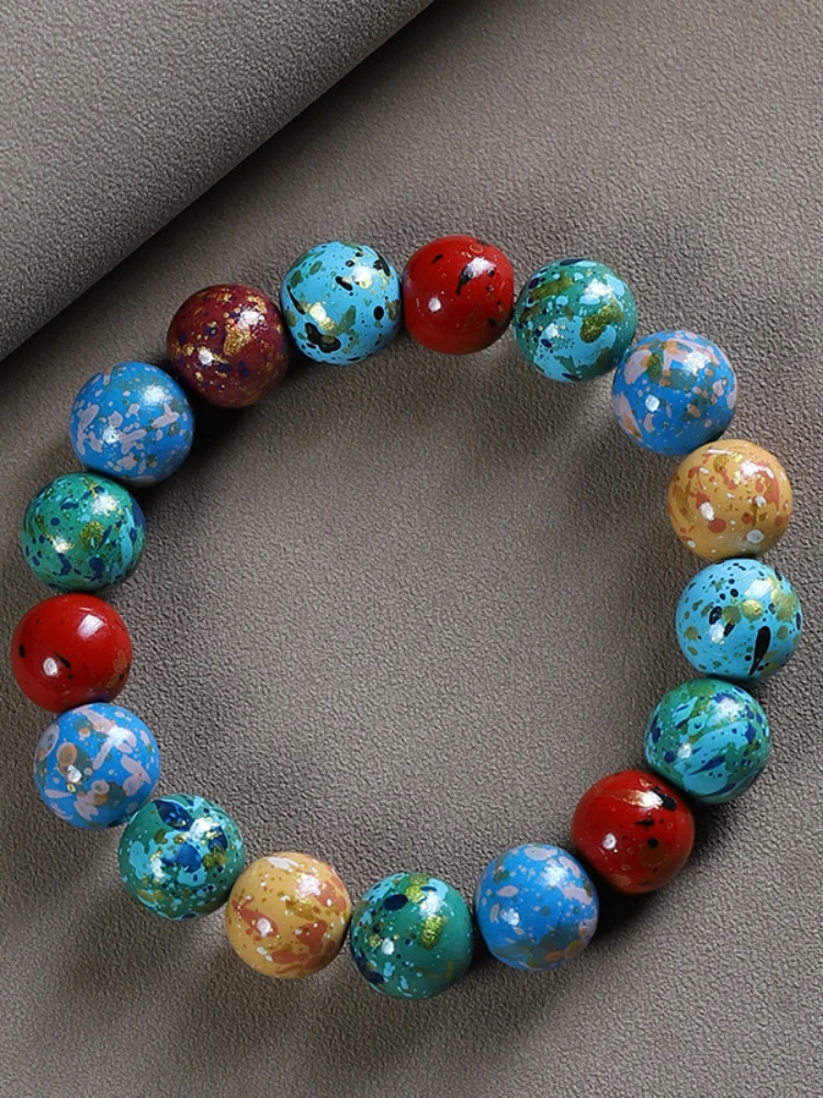 * Bracciale con perline in pietra naturale fatto a mano fai-da-te per bracciale da donna Bracciale con perline di lacca di grandi dimensioni in cristallo energetico di malachite blu, regalo per coppia