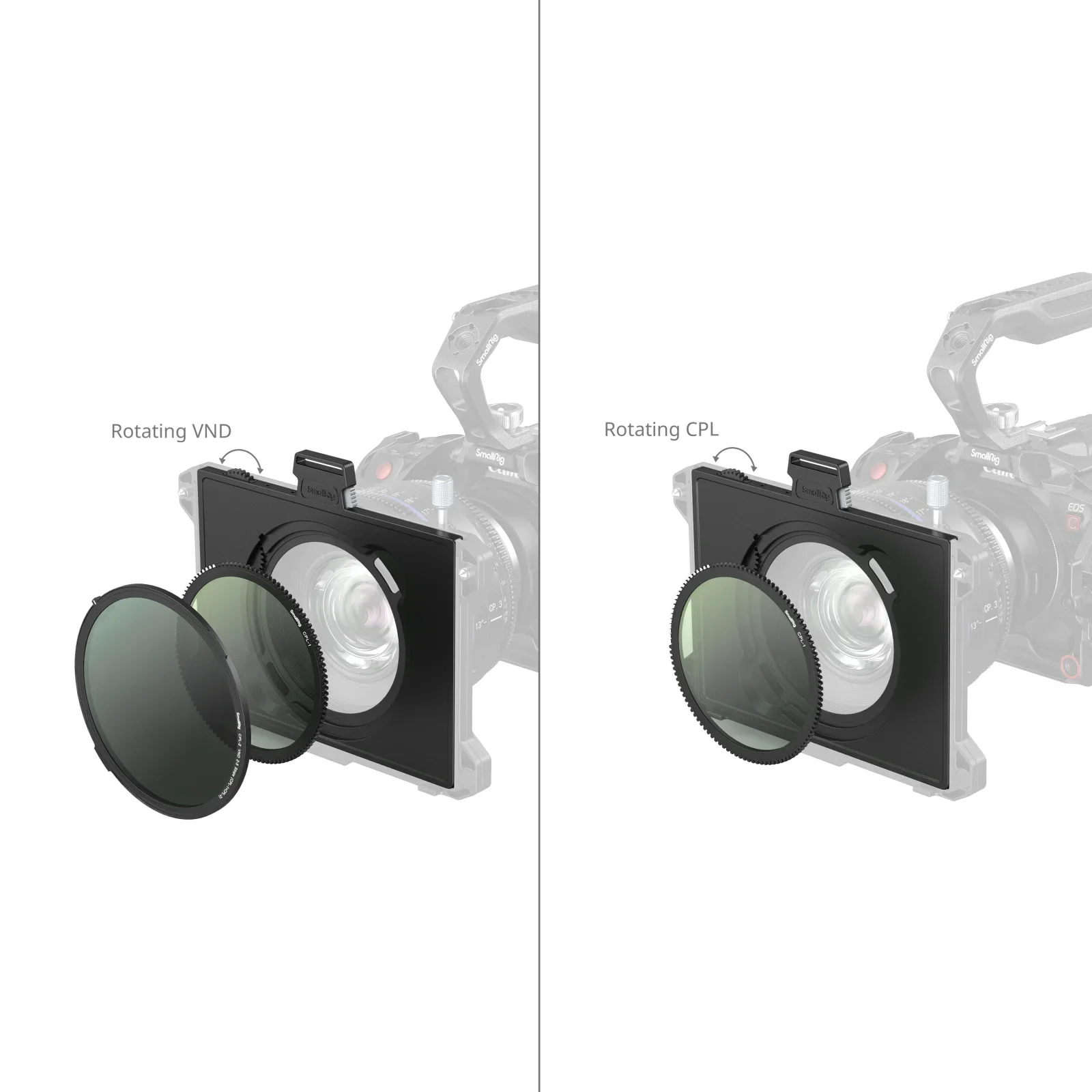 SmallRig 4415 Multifunctional VND Filter Tray Kit Dual CPL+VND Filter Function w Quick-release Magnetic Attachment for Camera