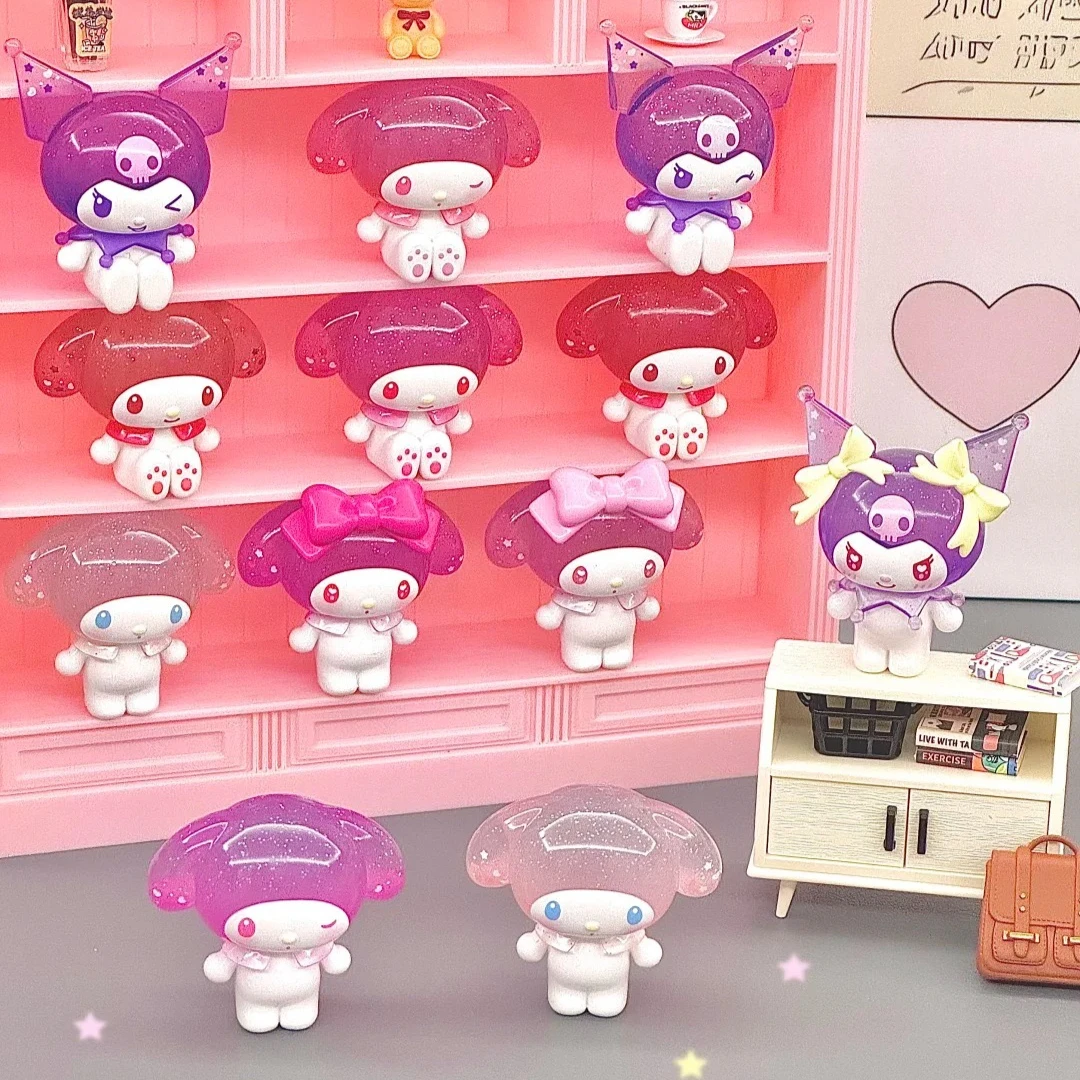 

Sanrio Family Kuromi My Melody Ramune-Style Mini Figures Surprise Bag Cute Anime Doll Collectible Model Decorat Blind Box Toys