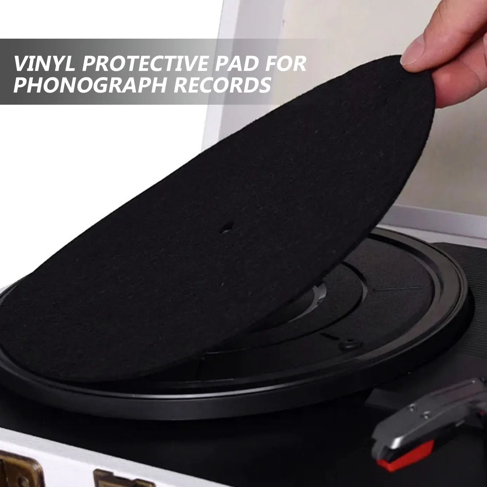 2Pcs Premium Vinyl Record Protective Mat High-Grip Turntable Mat for Record Player Reduce Bumps Improve Sound Stability Disc Pad