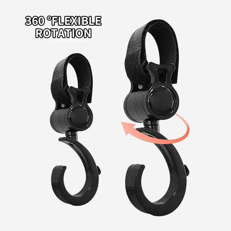 2 PCS Cartoon Stroller Accessories  Loop Stroller Hook Degree Large Hook and Umbrella Car Hook stroller accessories