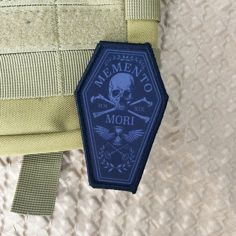 Skeleton Memorial Outdoor Sports Tactical Armband Morale Badge Memento Mori Skull Hook and Loop Patches Clothes Backpack Sticker