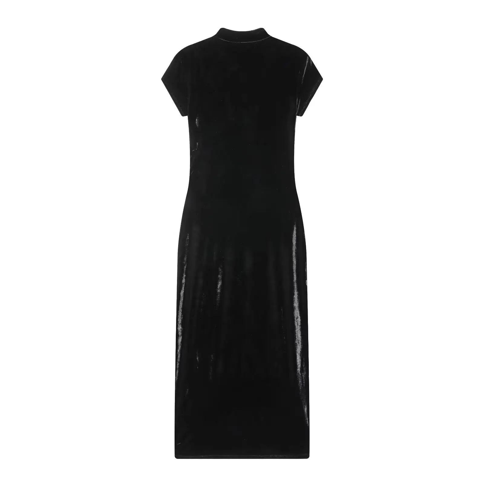 2026 Spring and Autumn New Women's Chinese Style Cheongsam Long Dress Chic  Women's Dress Simple Slimming Velvet Dress