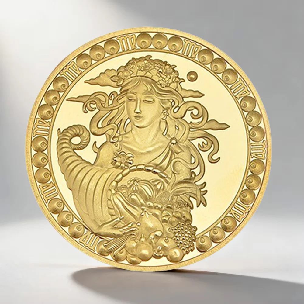The Twelve Zodiac Lucky Commemorative Coins Gold Plated Virgo Souvenir Coin Home Decoration