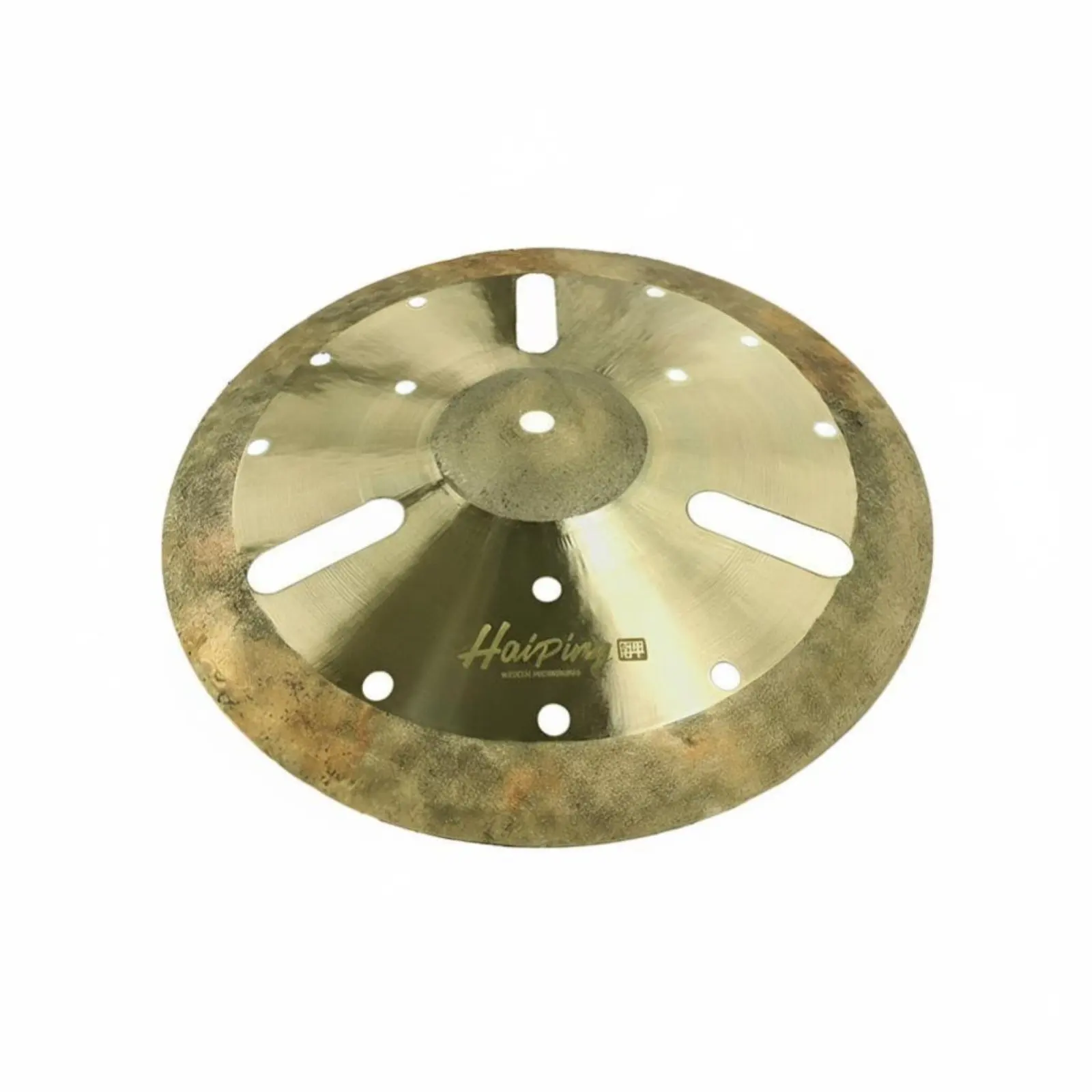 Hi-Hat Cymbal, Effect Cymbal, Drum Kit, Jazz Drum, B20 Alloy Handmade, Hole Pattern, Double Process, Vintage Style view 5