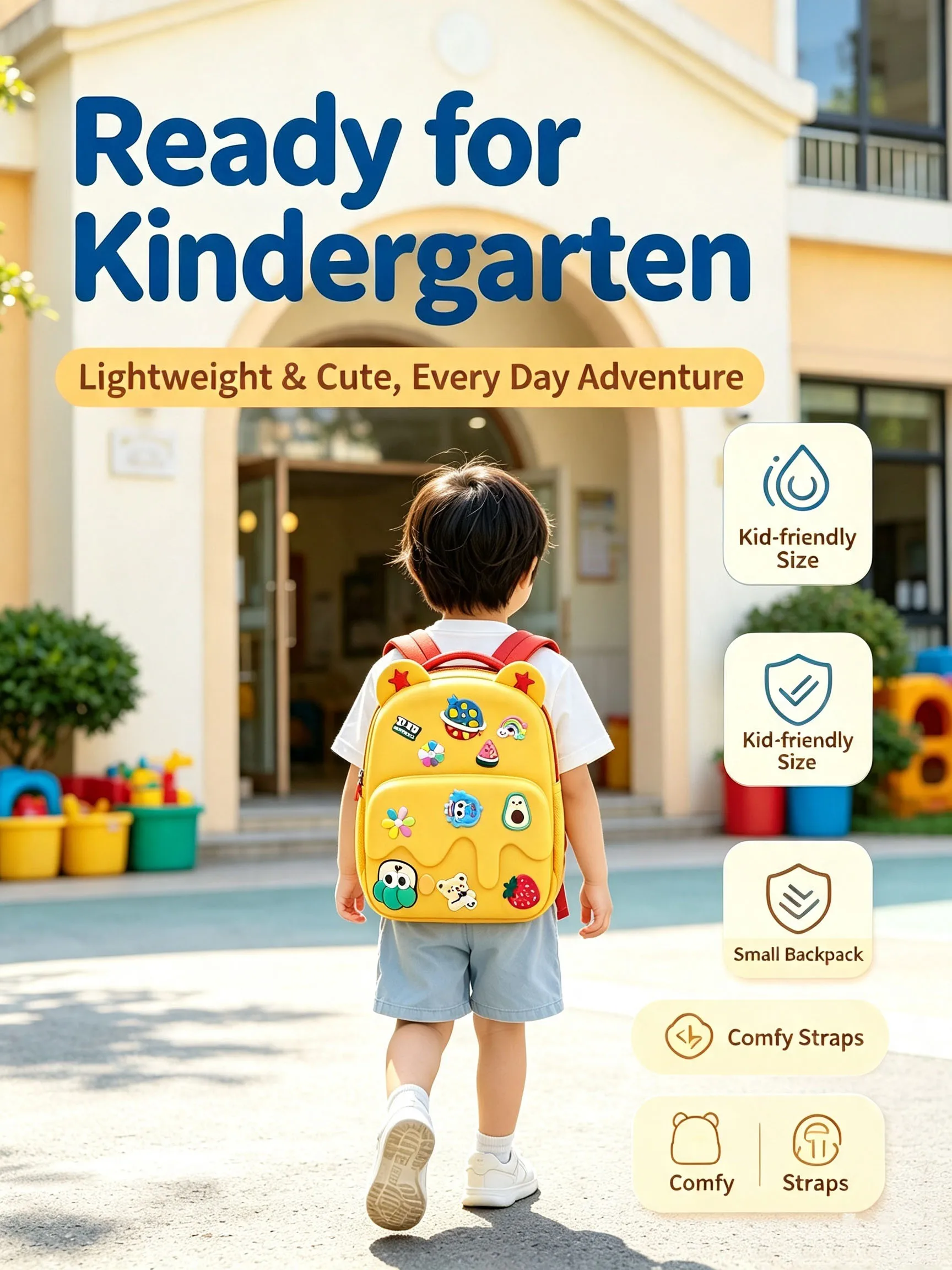 Cute EVA Kids Backpack DIY Hole‑Decor Cartoon Charms Toddler School Bag Waterproof Lightweight Travel Rucksack For Boys Girls Pr