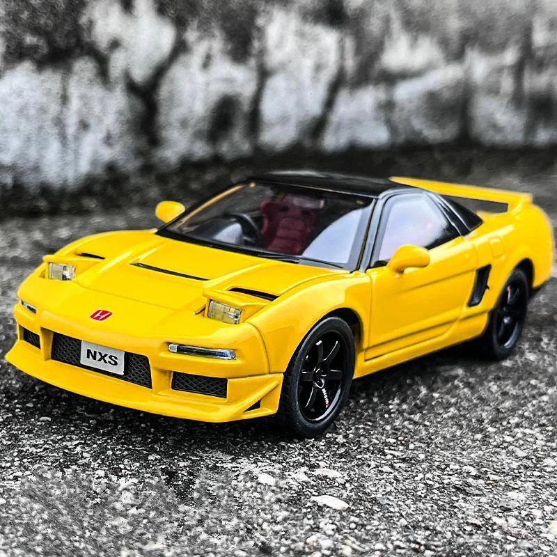 1:32 HONDA Acura NSX modelo de coche deportivo de aleación vehículos de carreras de Metal fundido a presión modelo de coche simulación sonido y luz juguete para regalo para niños