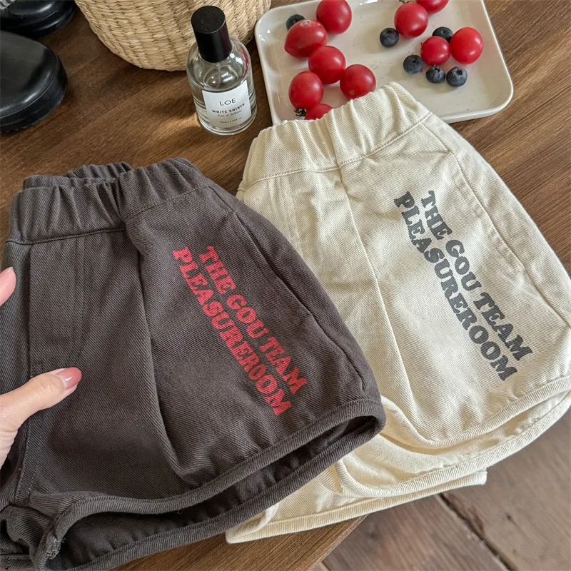 2025 Summer New Children Cotton Shorts Letter Print Baby Girls Casual Shorts Kids Boys Loose Versatile Shorts Toddler Clothes image 5