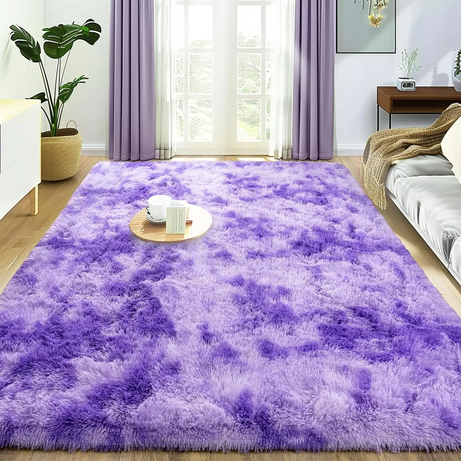 VIKAMA Super Fluffy Rug for Bedroom, 4x6 Shag Fuzzy Pink Area Rug for Living Room Bedroom, Plush Soft Carpet for Girls Boys Kids