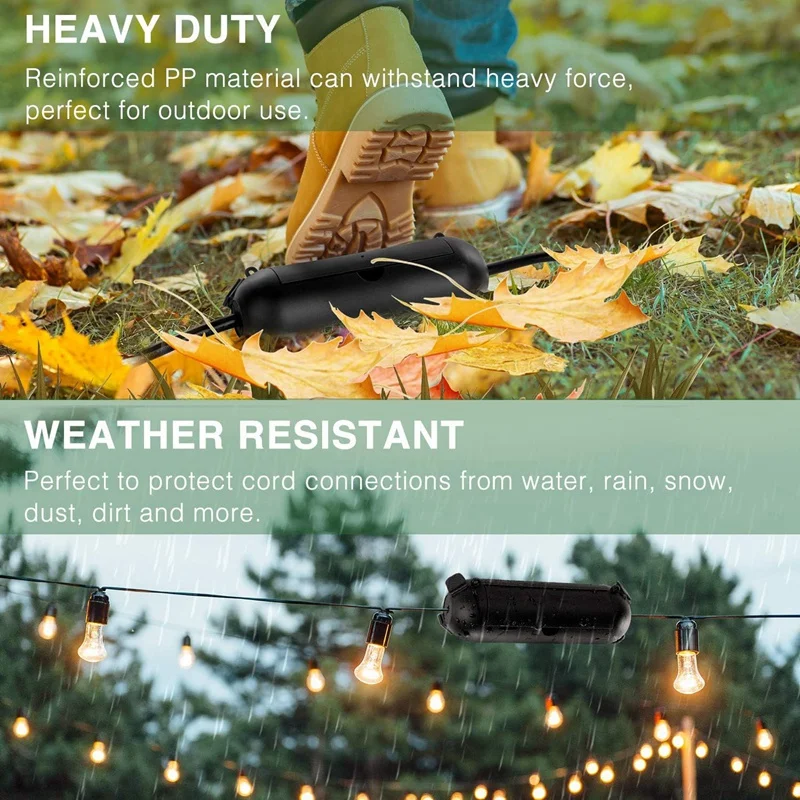 3Pc Outdoor Extension Cord Safety Cover Set With Waterproof Seal, Weatherproof Electrical Connection Box Kit To Protect Outlet
