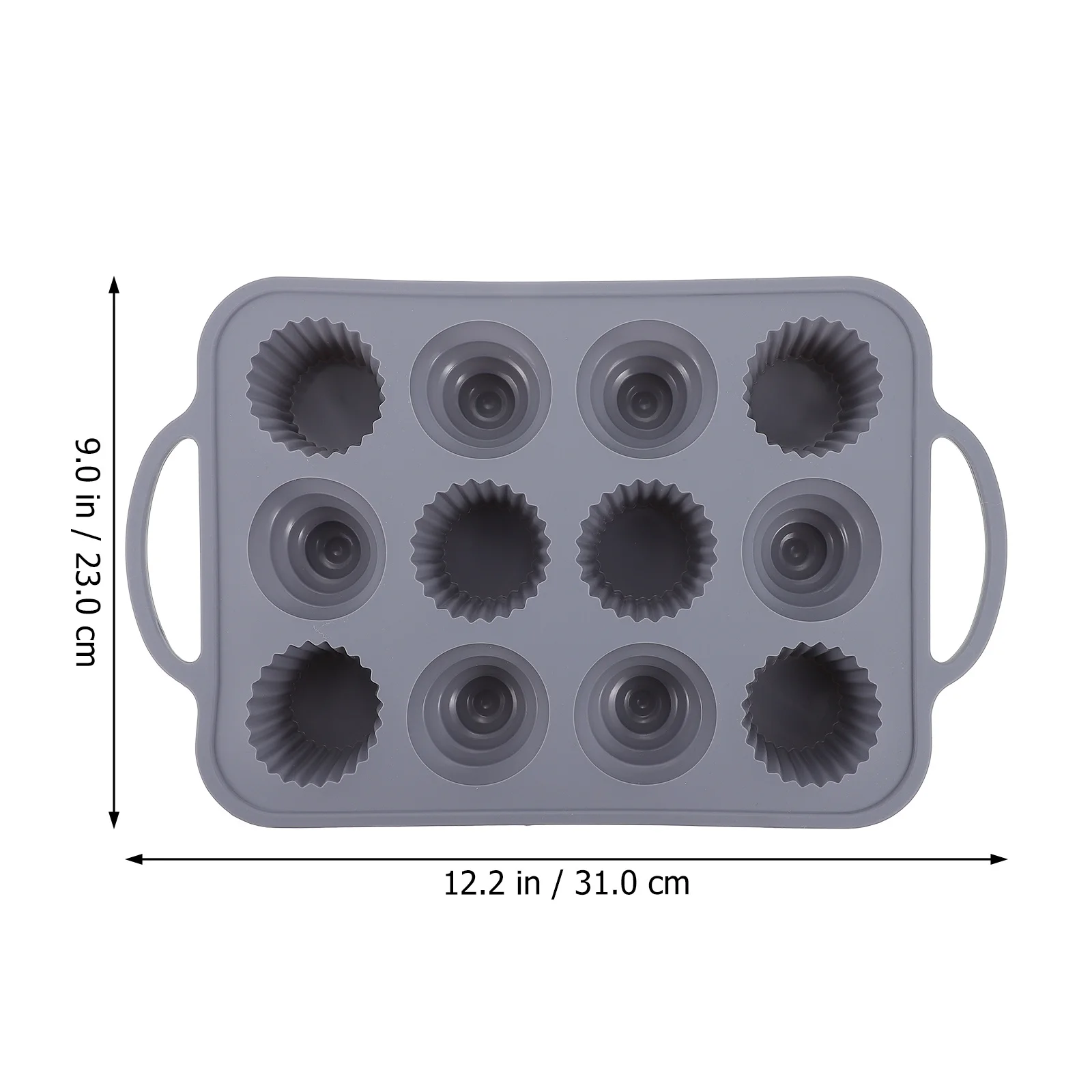

12 Cavity Silicone Cake Molds Anti-Slip Handle Smooth Cupcake Moulds Baking Chocolate Mold Oven Fridge Safe Chocolate Molds