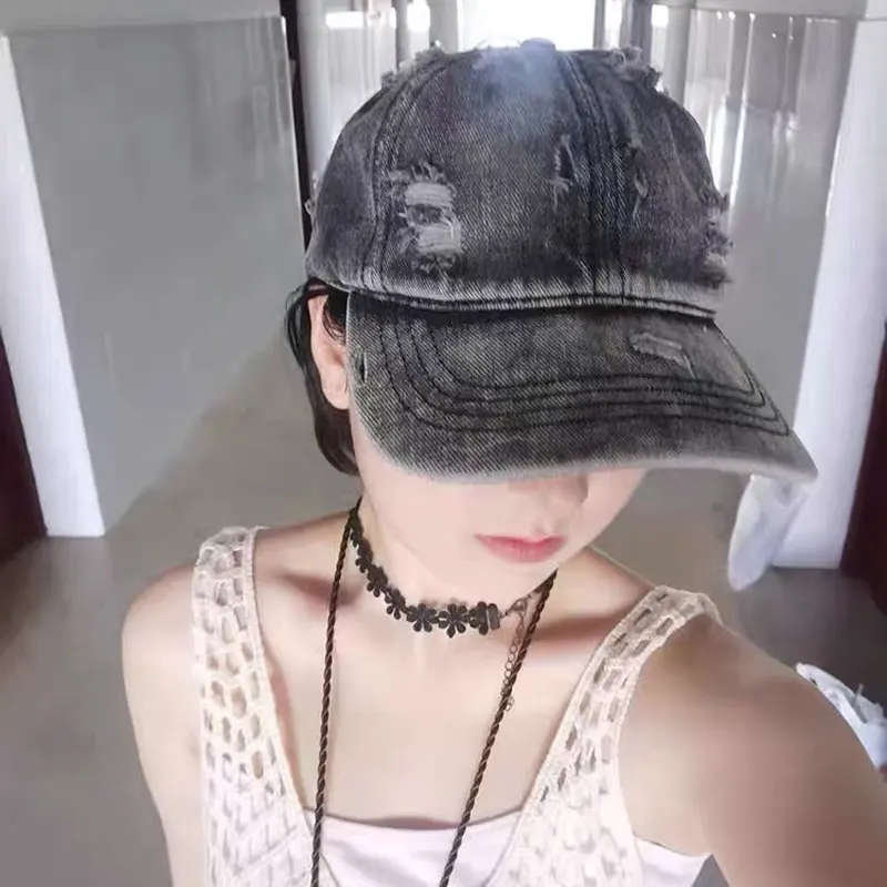 Vintage ล้างผ้าฝ้ายเบสบอลหมวก Denim Trucker หมวกพ่อปรับแฟชั่นกีฬากลางแจ้งเบสบอลหมวกสําหรับชายหญิง