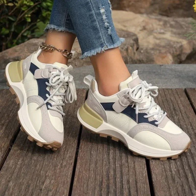 Mixed Colors Lace Up Women\'s Vulcanize Shoes 2024 Hot Sale Shoes for Women Outdoor Women Sneakers Ladies Casual Sport Shoes