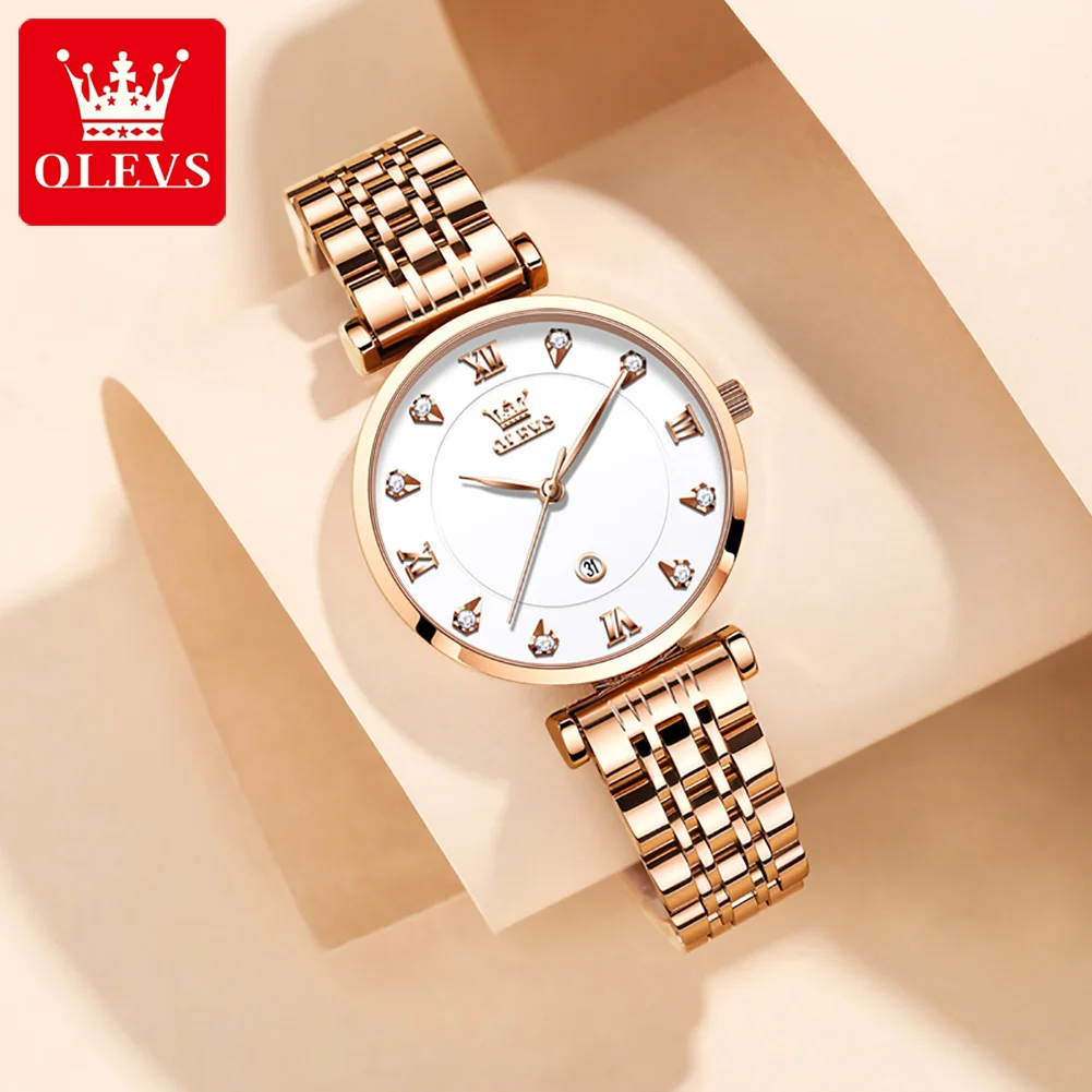 

OLEVS Original Quartz Luxury Fashion Women's Watch Rose Waterproof Women's Watch Comes with Box Date Authentic Colorful Watch