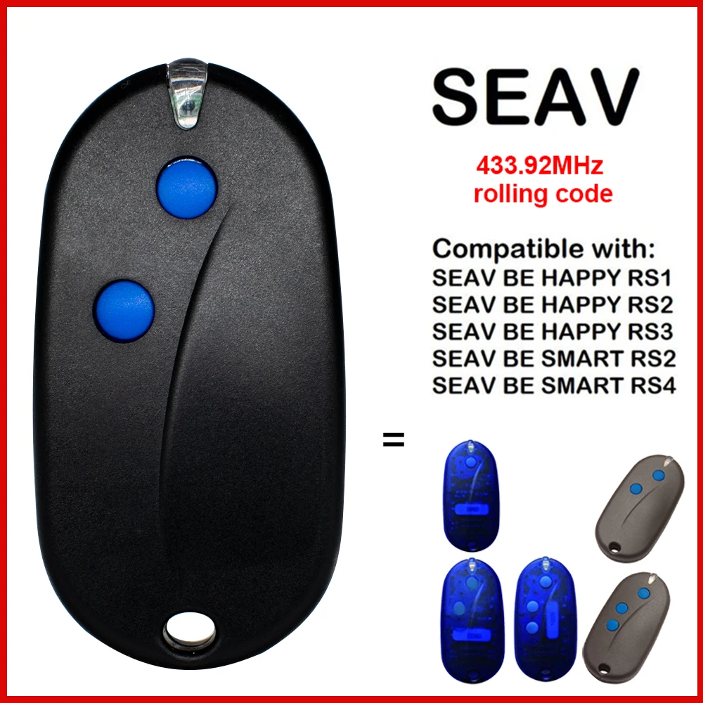 

Пульт управления гаражными воротами SEAV 433 МГц с кодом Rolling Code для SEAV BE HAPPY RS1 RS2 RS3 SMART RS2 RS4 433,92 МГц