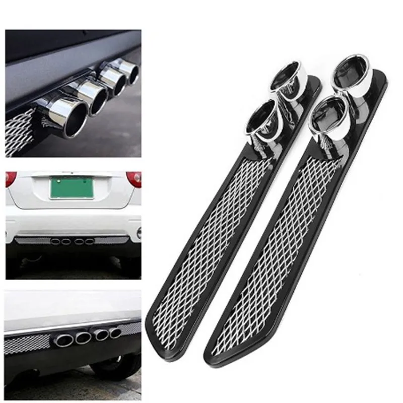 Car Fake Exhaust Tip Cover Shark Gill Air Vent Decoration, Auto Body Simulation Vent Grille Sticker